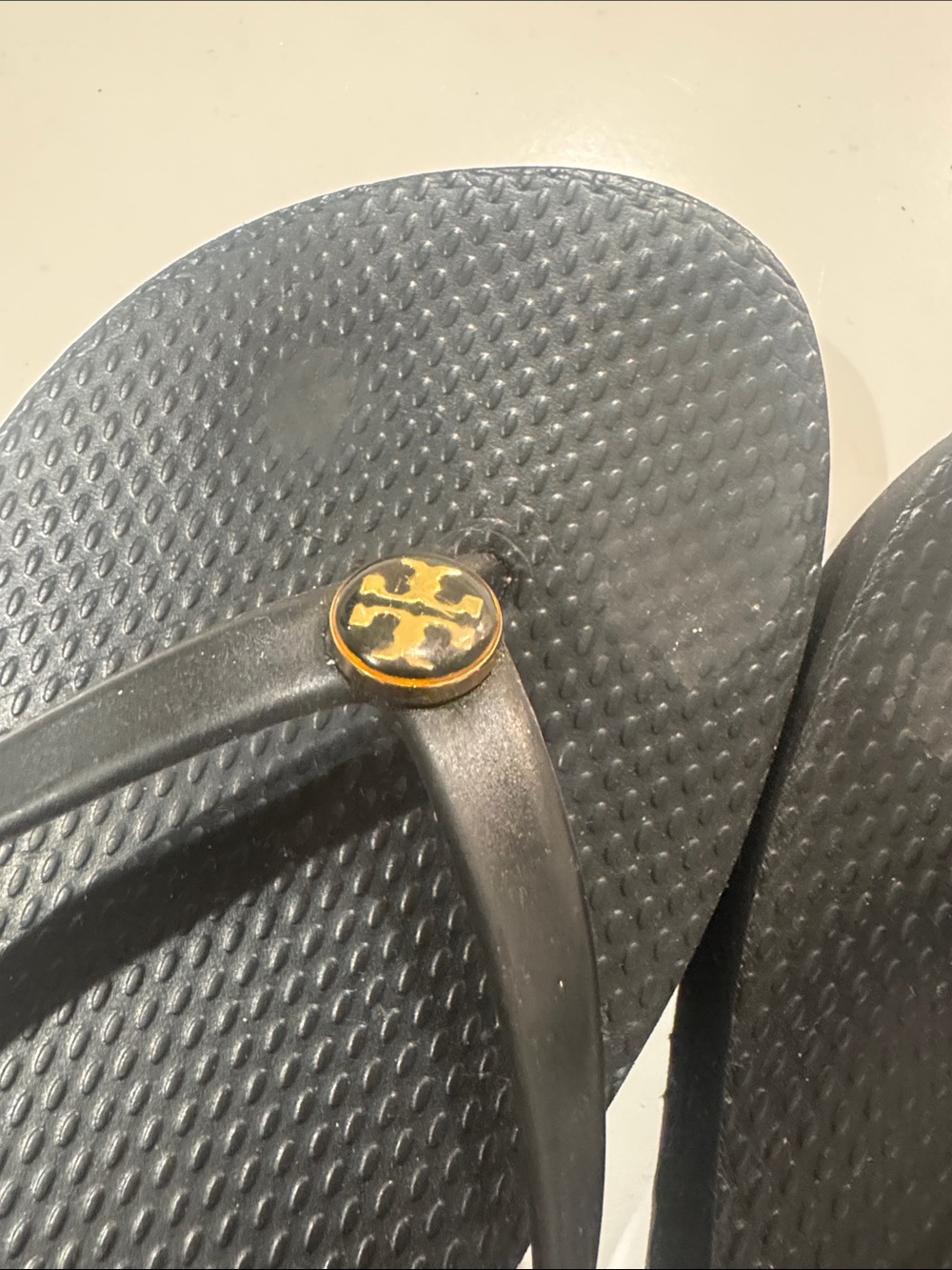 Tory Burch Size 10 Wedge Flip Flops Black - Picture 8 of 10